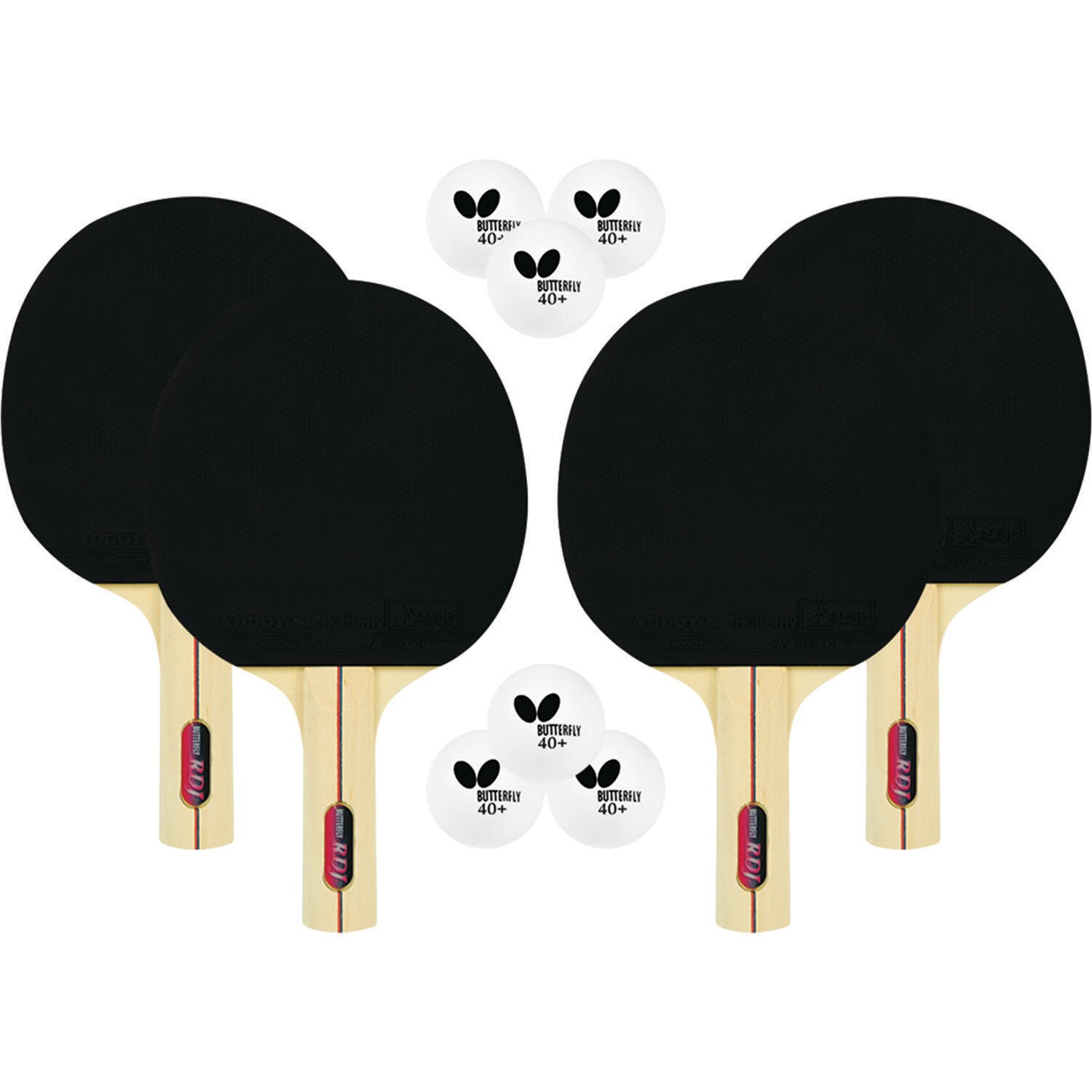 RDJ 4-Player Set Ping Pong Rackets | Butterfly Table Tennis RDJ 4-Player Set Ping Pong Rackets | Butterfly Table Tennis